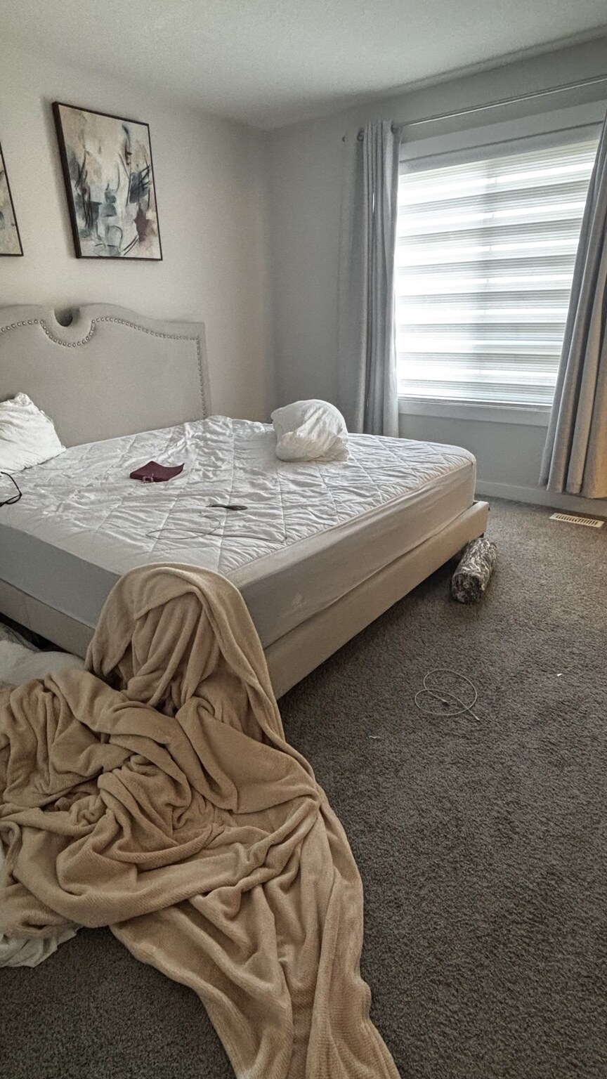 Bedroom reset before cleaning
