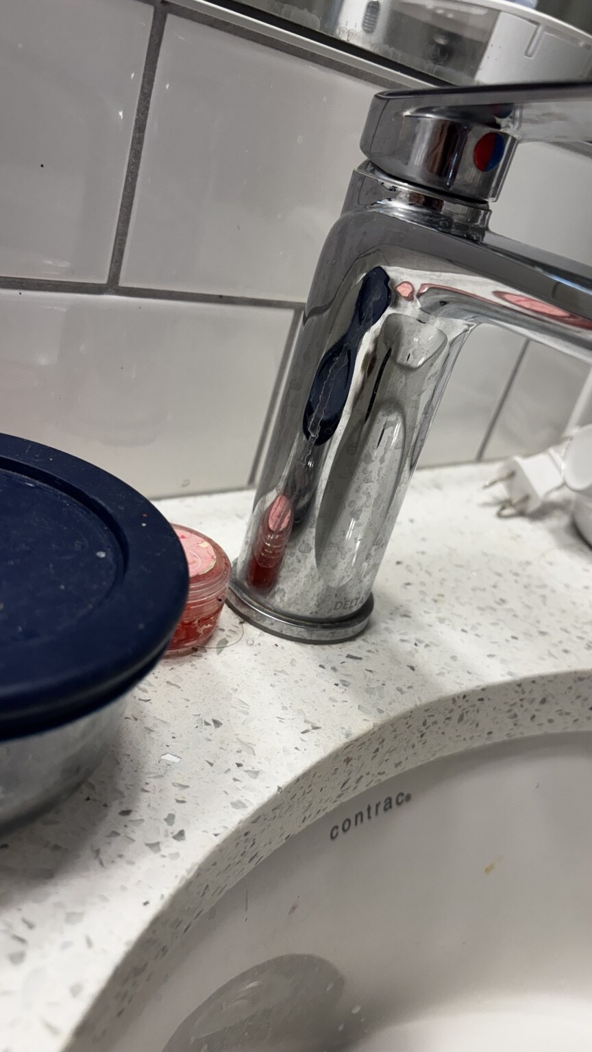Detailed faucet clean before cleaning